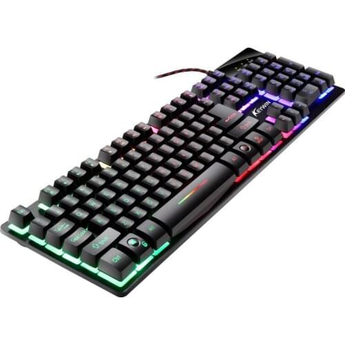 A800 Robotic Feel Gaming Keyboard Desktop Computer Gaming Chicken 104-Key Wired Keyboard Colorful Luminous Keyboard