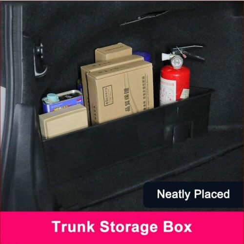 QHCP Car Trunk Storage Box Modified Car Storage Large-Capacity Storage Box Plastic Left Right Sides Black For Toyota Camry 2018