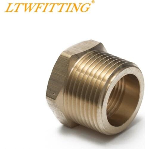 LTWFITTING Brass Pipe Hex Bushing Reducer Fittings 1" Male x 3/4" Female NPT Fuel