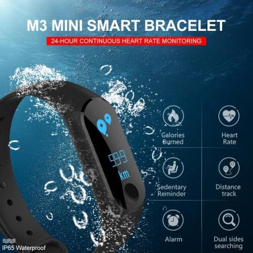 M3 Mini Smart Bracelet Fitness Tracker Heart Rate Blood Pressure Exercise Step Sleep Reminder Sports Smart Wristband