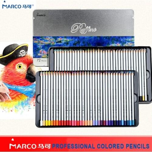 Marco 24/36/48/72Colors Raffine Soft Non-toxic Color Pencil lapis de cor Professional Oil Colored Pencils for School Supplies