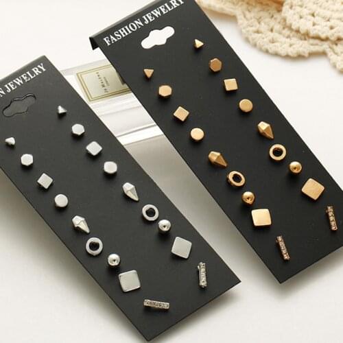 9 Pair Simple Geometric Minimalist Mixed Small Earrings Stud Set for Women Girls Earrings Tiny Ear Studs Gifts