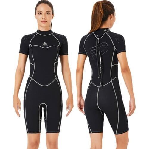 Neoprene Wetsuit 3MM Women Windsurf Underwater Fishing Swimming Diving Surf Swimwear Short Sleeve Clothes Scuba Diving Kitesurf