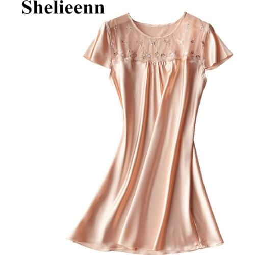 2021 New Korean Style Sleepwear Women Nightgowns Summer Sexy Nightdress Female Short Sleeve Sweet Lace Nightwear Homewar