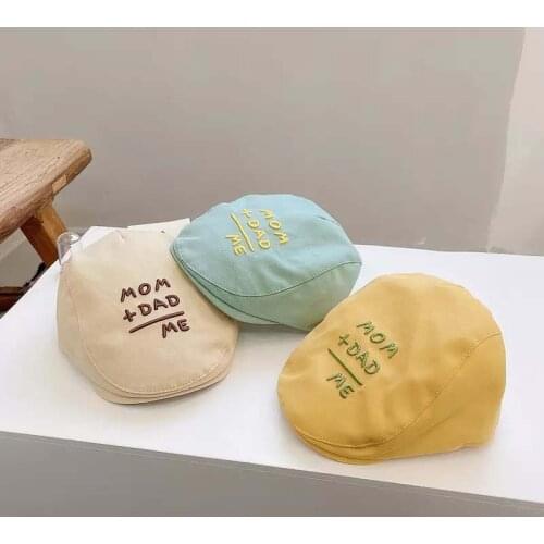 2021 New Childrens Cap Korean Version Baby Beret Embroidered Alphabet Hat For Boys Girls Party Gentleman Cap Kids Bonnet