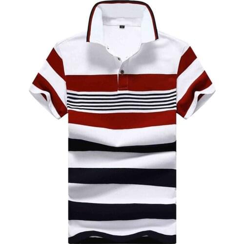 Men Polo shirt Brand cotton Shirt Short Sleeve Polo Shirt Summer stripe Polos Men Streetwear Casual Fashion Men tops