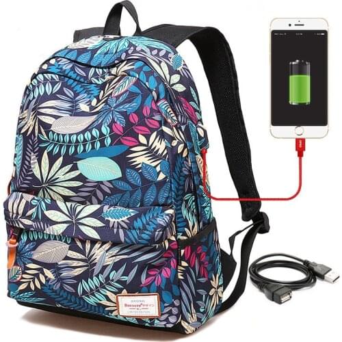 New Female Backpack Schoolbag Large Capacity Laptop backpack For Teenagers Girls External USB Charging Backpack Women Travel Bag