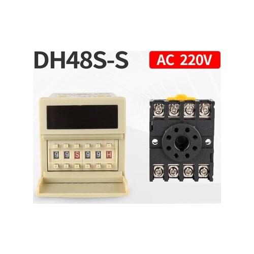 With Base DH48S-S DH48S-1Z DH48S-2Z Automatic Digital Display Electronic Time Relay Controller Timer Switch AC220V DC24V 12V