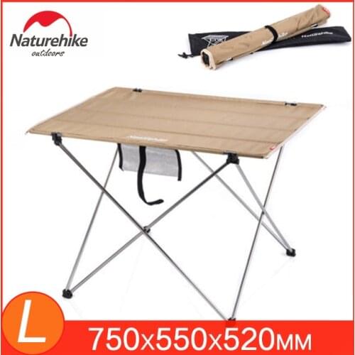 Naturehike Ultralight Foldable Camping Table Portable Compact Roll Up Camp Tables with Carrying Bag for Outdoor Dining Picnic
