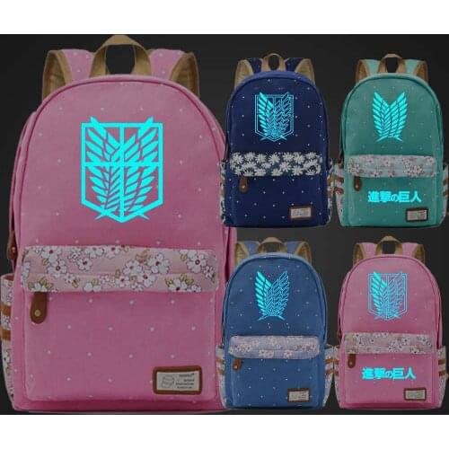 FL0801 Luminous Titan Freedom Wings Children Schoolbag Girls School bag Women Bagpack Teenagers Canvas Lady Femme Backpack