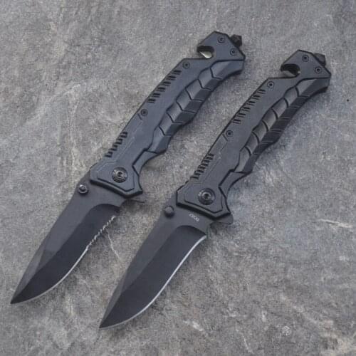 Black Aluminium Handle Tactical Folding Knife Camping Knife Hunting Survival Combat Knives Pocket EDC Tools Multi Tools Knives