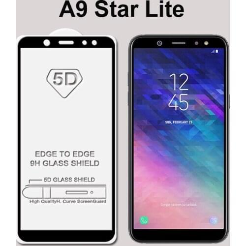 Ultra-Thin black color full screen protector Tempered Glass film For Samsung Galaxy A9 Star Lite Screen protective glass film