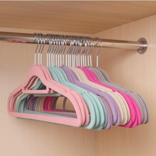 Coat Pants Hangers Velvet Hangers for Clothes 37/42/45cm 20pcs Flock Non Slip Quality Magic Rack Slip-Resistant Bride Hanger