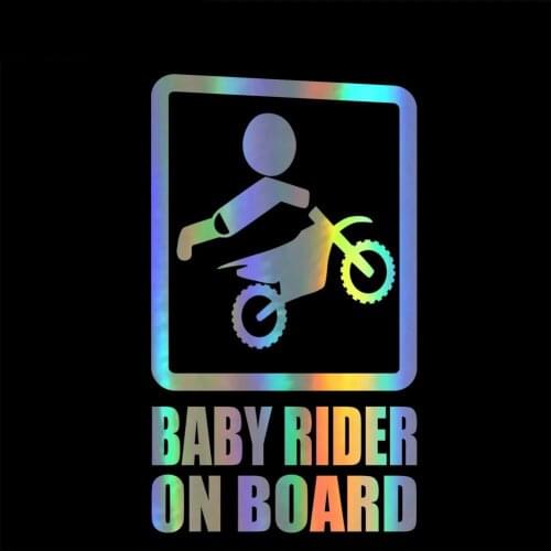 Cartoon Baby Rider on Board Sticker Vinyl Auto Accessories Window Styling Decal PVC Cover Scratches Waterproof 20cm*11cm