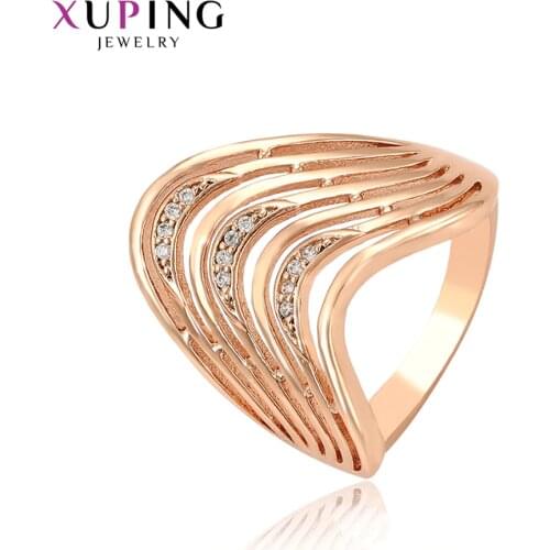 Xuping Trendy Ring Women Synthetic CZ Rose Gold Color Plated Fashion for Wedding Jewelry High Quality Nice Design 16106