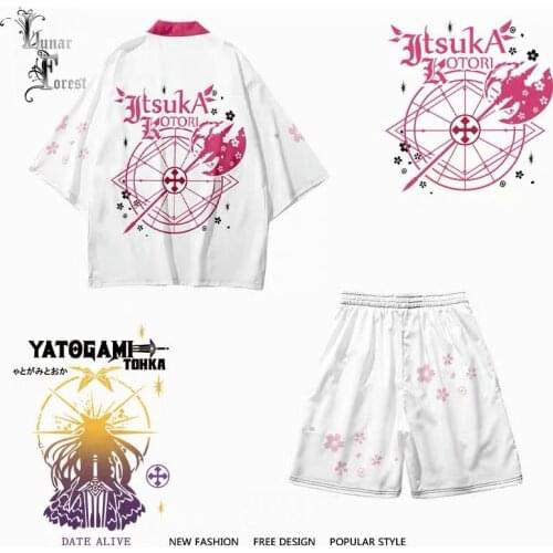DATE A LIVE 3D Printing Japanese Kimono Haori Yukata Cosplay Women/Men Fashion Summer Casual Cool Short Sleeve Streetwear