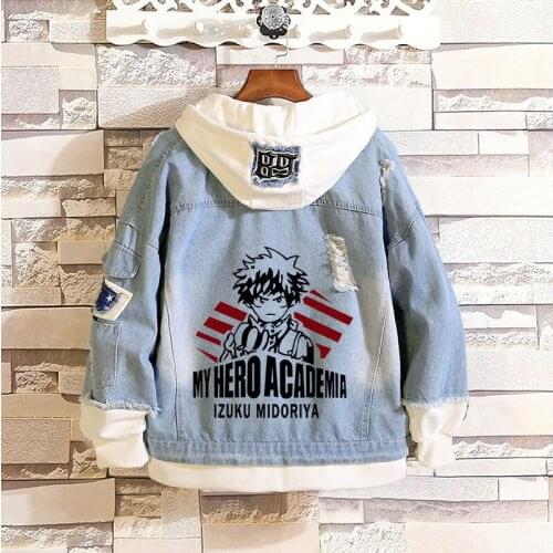 Funny New Mannen vrouwen denim boku jacket not my hero academia anime cosplay kostuum todoroki shoto jeans jas Teenage Jackets