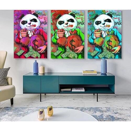 Cool Panda With Black Glasses Canvas Prints Painting Modern Fashion Living Room Decoration Home Decor Pictures No Frame Cuadros