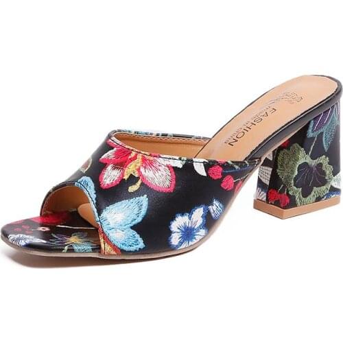 Womens Sandals And Slippers Summer New Style Thick Heels High Heels Flip-flops Fish Mouth Thick Soles Female Slipper