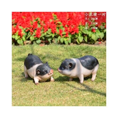 1 PAIRS RESIN PIGLET TABLETOP ACCESSORIES PORCINE ADORNMENT STATUES SCULPTURE HOME WEDDING DECORATION DIES