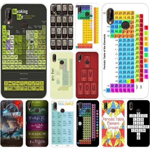 136H printable periodic table of elements design Soft Silicone Tpu Cover Case for huawei p 20 lite pro y6 2017 mate 10 lite