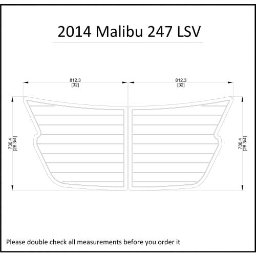 2014 Malibu 247 LSV Swim Platform Pads Boat EVA Teak Decking 1/4" 6mm