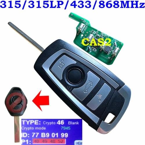 4 Button Flip Fold Modify Smart Card Remote Key CAS2 315/315LP/868/433Mhz ID46 Chip For BMW 1 3 5 6 series Z4 E93 HU92 Blade