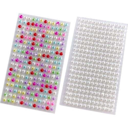 6mm Imitation Pearl Self Adhesive Crystal Rhinestones Flatback Pearl Decoration Scrapbooking Stickers Diy Decal Gems Craft