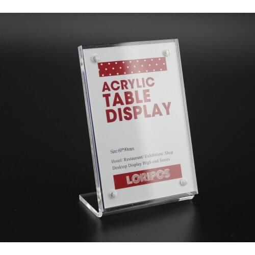9*6cm frame L strong magnetic advertising tag sign card clip display stand Acrylic table Desk menu service Label Holder Stand