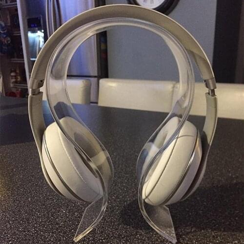 Acrylic Headphone Stand Gaming Headset Holder Display Hanger Suitable for All Headphone Sizes Black and Transparent