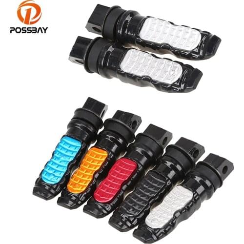 POSSBAY 8MM Aluminum Foot Pegs Motorcycle Footpegs Universal for Kawasaki Honda Suzuki Yamaha r1 Motocross Rear Foot Rest Pedals