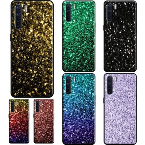Aqua Blue Rainbow GLITTER SPARKLES Case For OPPO Reno 2Z 4 Pro F5 F7 A52 A72 A92 A1K A5S A15 A91 A5 A9 A31 A53 2020 Coque