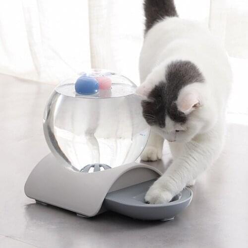 Automatic 2.8L Cat Water Drinking Fountain for Pets Bubble Dispenser Single Large Bowl Dog Kitten Feeding Container