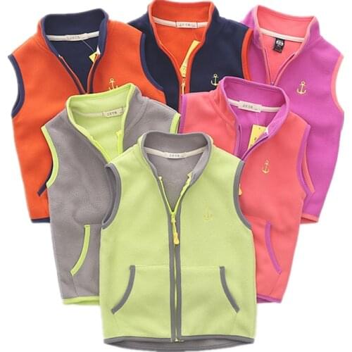 Children Vest Boys Girls School Waistcoat Autumn Winter Polar Fleece Solid Sleeveless Jacket Kids 3-7 Years Boutique Clothes