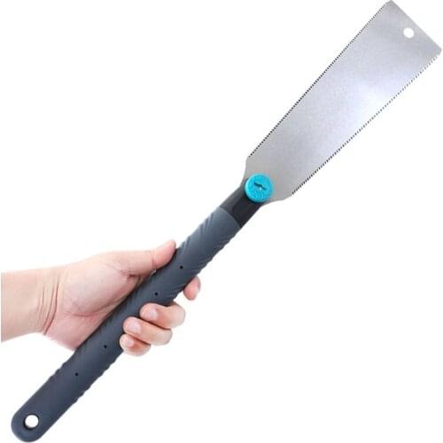 Double Sides SK5 Steel Hand Saw Tenon 3-edge Teeth with TPR Handle for Wood Bamboo Plastic Cutting Woodworking Tools