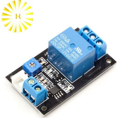 Dc 12V Photoswitch Photoresistance LDR Photoresistor + Relay Module Light Detect Connector