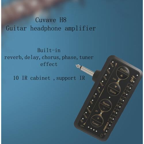 Cuvave Guitar Amplifier Mini Headphone Amp Built-in Delay Tuner Phase Reverb Effect Support IR Cabinet Portable Guitar Plug