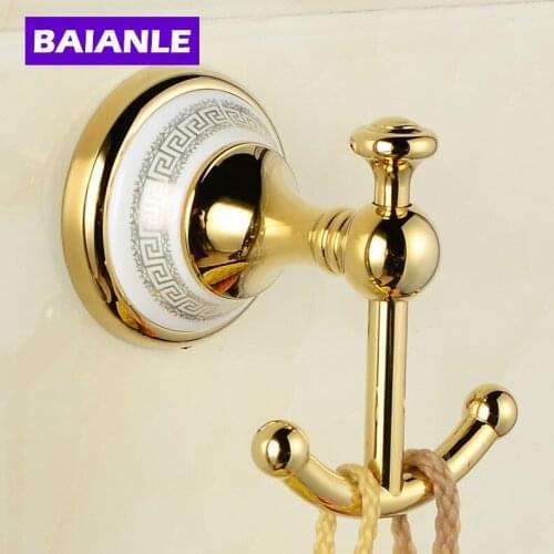 Hot selling-Bathroom Accessories European Antique Copper ceramic Robe Hook ,Clothes Hook,Coat Hook,Bathroom Products