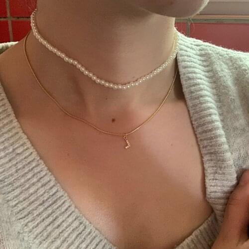 Gothic Round Snake Bone Chain Necklace A-Z Zircon Initial Letter Necklace For Women Charm Choker Minimalist Jewley Birthday Gift