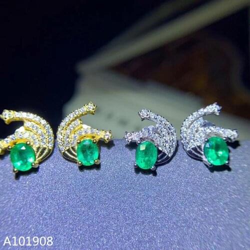 KJJEAXCMY boutique jewelry 925 sterling silver inlaid Natural emerald womens earrings support detection new specials