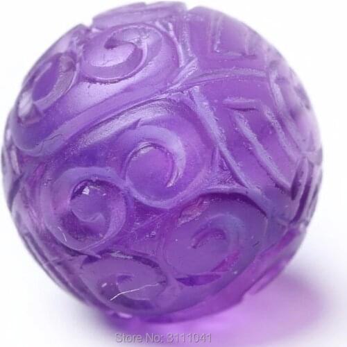 One pcs amethyst round carved/ mermaid 10/12/14/16mm for DIY jewelry making loose beads FPPJ wholesale beads nature