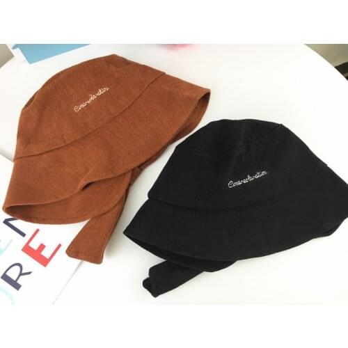 Summer Cotton and Linen Breathable Letter Fisherman Hat Hipster Girl Literature Travel Sun Hat Sun Hat Basin Hat Beanie Women