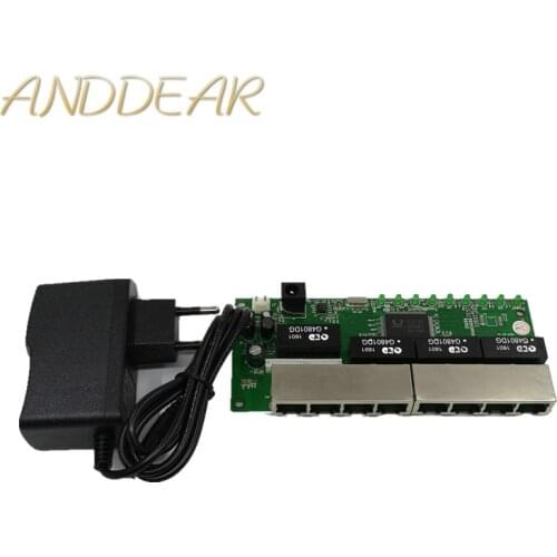 OEM PBC 8 Port Gigabit Ethernet Switch 8 Port met 8 pin way header 10/100/1000 m hub 8way power pin Pcb board OEM schroef gat