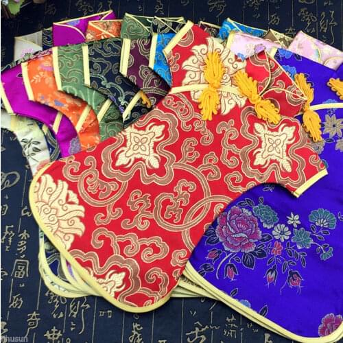Wholesale10pcs Chinese Handmade Classic Clothes Shaped Silk Wine Bottle Cover