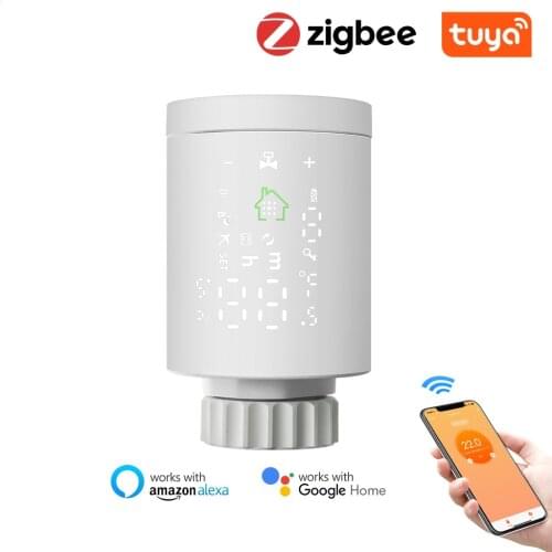 Tuya Smart ZigBee Radiator Actuator Programmable Thermostat Thermostatic Radiator Temperature Controller Support for Alexa