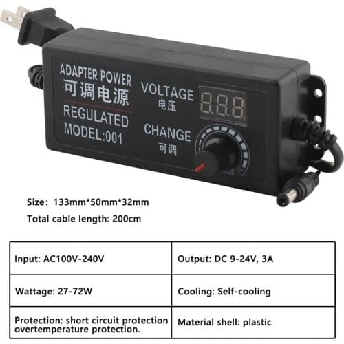 Adjustable Adapter 12V 3V 9V 12V 24V Voltage Universal Power adapter Screen Display Regulate 220V TO 3V 9V 12V 24V Power Adapter