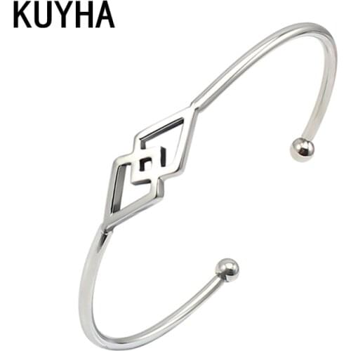 Adjustable Bracelet & Bangle Geometric Opening Arm Cuff Bangle Geometry Stainless Steel Bracelet Jewelry Wedding Party Present