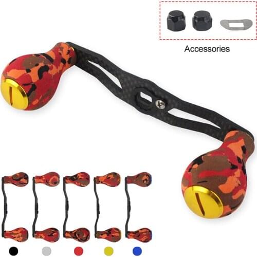 EKfan Carbon Fiber Fishing Reel Handle Length 115mm 8*5mm Hole Size For Baitcasting Fishing Reel Rocker With M8 Screw Cap