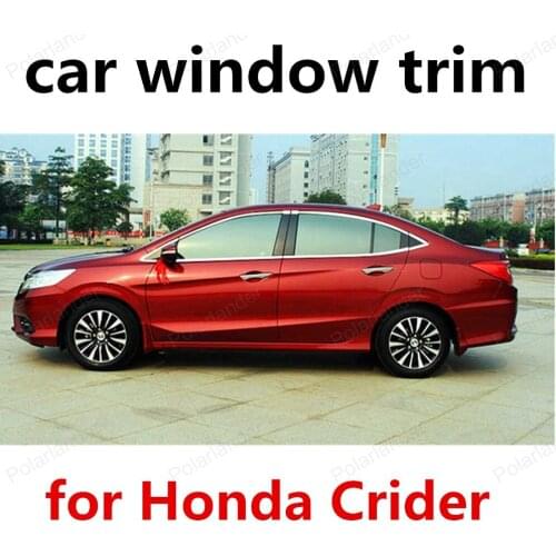 Car styling Stainless Steel Car Styling Window Trim Without Middle Pillar Decoration Strips for H-onda Crider