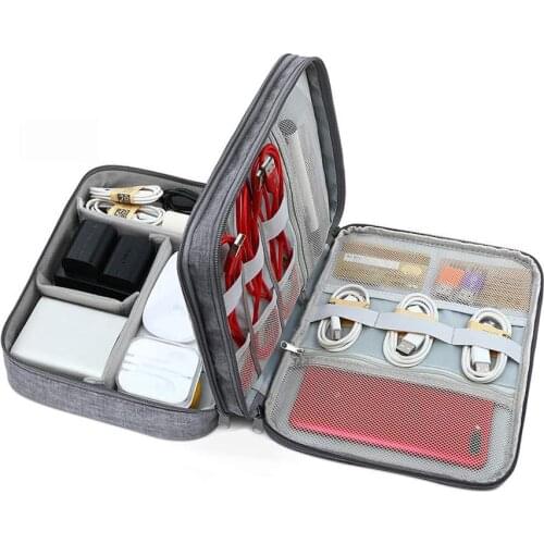 2020 New 3 layer Digital Bag Storage Bag Large Capacity Data Cable Mouse Travel Waterproof Portable Multi-Function Kit